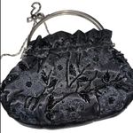 Beaded clutch purse with shoulder chain vintage Black Photo 3