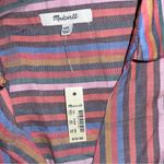 Madewell NWT Striped Top, 💯 cotton, high low back button detail. Fits xxs - med Photo 2