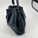 JustFab faux leather drawstring bag side tassel gold hardware spacious on the go Photo 5