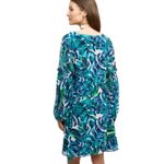 Anthropologie  Chloe Oliver Parterre Swing Dress Women's XS Blue Tropical Boho Photo 1