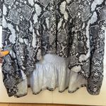 Altar'd State Altar’d State Womens Size XS Top Blouse Black White Snake Skin Photo 3