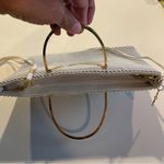 Vtg Emp Orr White Beaded Metal Mesh Evening Bag Gold Flip Handles Shoulder Strap Photo 2