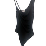 Le lis  Black Asymmetrical Bodysuit Cowl Neck Small NWT Photo 6
