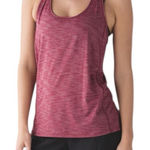Lululemon  Small Hotwave Tank Heathered Rosewood Burgundy Lightweight Top Photo 0