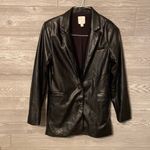 Joie  black vegan leather blazer size small‎ Photo 3