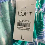Loft  blue green and white palm print shirt Photo 1