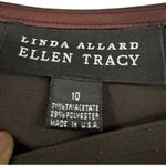 Ellen Tracy Vintage Brown Top Made in USA Size 10 Triacetate Polyester Long Photo 1