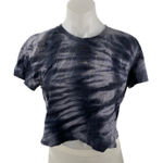 Aritzia  Wilfred Free Women's Black Tie Dye Short Sleeve Crop Tee T-shirt Top M Photo 0