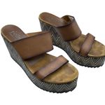 Pedro Garcia Leather Zig Zag High Wedge Shoes Size 7 Photo 2