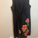 Talbots Elegant Black Dress with Floral Design Photo 3