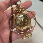Bulova Vintage  Golden Steampunk Wire Wrapped Watch Necklace Photo 2