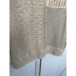 Chico's  Cotton Blend Beige Patchwork Lace Wool Blend Pullover Knit Boho Sweater M Photo 2
