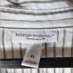 Liz Lange  Maternity XL Khaki Green White Top Photo 2
