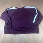 Gap Women’s Sweatshirt L Purple Logo Crewneck with Star Detail & Stripe Sleeves Photo 2