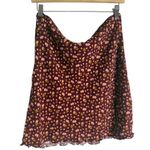 Free People IRL Floral Print Mini Slip Skirt in Plum Combo Size 10 Photo 9