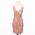 Liv Foster Sequin Draped Mini Dress Rosy Peach Size 2 Pink Photo 1