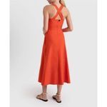 Proenza Schouler Poplin Apron Midi-Dress Size 12 Red Orange Photo 1