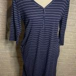Isabel‎ Maternity Navy Striped Ribbed V Photo 0