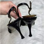 Dolce & Gabbana black calf hair patent leather slingback pumps pointed size 38 Photo 9