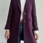 Talbots Coat 4P Burgundy Albury Italian Wool Blend Stadium Cloth Quiet Luxury Photo 0