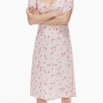 Aritzia Wilfred Baudelaire Dress Sweetheart Neckline Midi Pink Floral Size 8 Photo 7