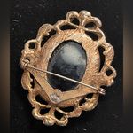 Artisan Vintage Black Cameo Brooch pin Photo 4