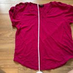 Ralph Lauren Lauren  pink v neck top with gold buttons on shoulders size medium Photo 4