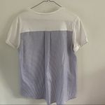 English Landing Blue White Stripe Top Sz Small High Low Flowy Photo 3