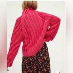 Free People  Sweetheart Sweater Candy Blossom Pink Balloon Sleeve Small Photo 2