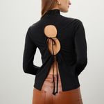 Thakoon X RTR Tie Back Black Turtle Neck Size Medium Black Photo 2