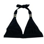 AQUA  Swim Womens Black Tie Up Halter Neck Bra Top Size Medium Photo 0