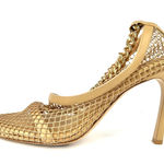 Bottega Veneta Stretch Chain Ankle Strap Nappa Leather Heel Mesh Pumps Size 38.5 Photo 9