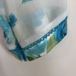 C&C California Vtg California Dynasty Womens Robe Sz L Satin Floral Long White‎ Blue Tie Photo 9