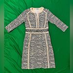 J. McLaughlin Beige and White Patterned Dress size Small Photo 2