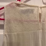 Loft Womens Tank Top Size L Ivory Sleeveless Peter Pan Collar Pearls Crochet Photo 5