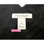 White House | Black Market WHBM Textured Silk Dress Black A-Line Belt V-Neck Ruched Knee-Length Sleeveless Photo 7