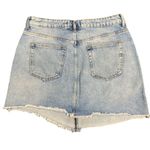 ZARA Basic Womens Denim Blue Skirt Jean Floral Embroidered Asymmetrical Large Photo 9
