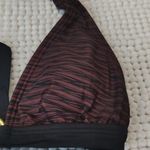 Women's Swim Systems Black Maroon Swimsuit Bikini Top Size Small EUC #6638 Photo 3