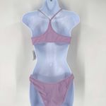 PacSun NWT Ribbed Triangle Bikini Set Purple Medium Racerback Lavender Photo 8