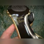 NOS 2011 Lauren Ralph Lauren gold leather ankle strap kitten heels, size 7.5B Photo 5