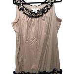 Maggy London Taupe Black Ruffle Pleated Sleeveless Mini Dress Sz 14 Women Photo 0