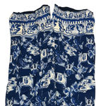 Loft Pull On Wide Leg Corfu Weekend Linen Blend Blue Floral Flowy Pants L 760946 Photo 4