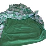 Maia Palm Leaf Print Ruffle Neck Sleeveless Dress Sz 18 Lined Cotton in EUC Green Photo 4
