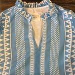 Tuckernuck Hyacinth House Blaine Mini Dress Blue White Bell Sleeve Boho Chic Size Small Photo 8