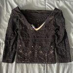 Bebe  VNeck Bodycon Lace Mini Dress Black Size Small Photo 0