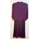 Alex Evenings  Shimmer Eggplant 2 Piece Jacket Cocktail Dress Size 14 Photo 2