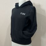 PINK - Victoria's Secret  Black Sherpa Hooded Sweatshirt Size XS Photo 2