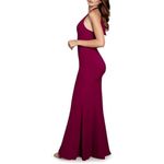 Dress the Population  Shiloh Dark Magenta Halter Maxi Dress XS NWT Photo 12