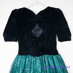 Gunne Sax Vintage 80s  Black Velvet Green‎ Lace Full Skirt Prom Gown Party Dress Photo 12