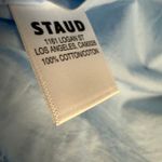 STAUD Seneca French Blue Boxy Cropped Long Sleeve Button Up Collared Top Small Photo 10